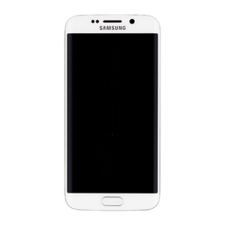 Přední kryt Samsung G925 Galaxy S6 Edge White / bílý + LCD + dot