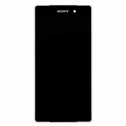 Přední kryt Sony Xperia Z2 Sirius D6503 White / bílý + LCD + dotyková deska, Originál