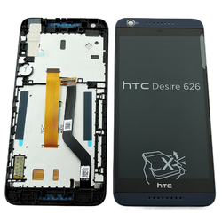 Přední kryt HTC Desire 626G+ Dual Blue / modrý + LCD + dotyková deska, Originál