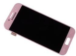 LCD Samsung A320 Galaxy A3 2017 + dotyková deska Pink / růžová (Service Pack), Originál