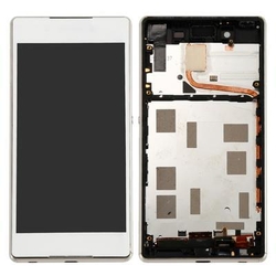 Přední kryt Sony Xperia Z4 White / bílý + LCD + dotyková deska, Originál