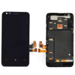 Přední kryt Nokia Lumia 620 Black / černý + LCD + dotyková deska, Originál