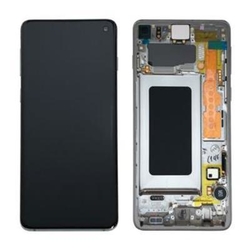 Přední kryt Samsung G973 Galaxy S10 Blue / modrý + LCD + dotykový deska, Originál