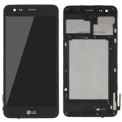 Přední kryt LG K4 2017, M160 Black / černý + LCD + dotyková deska, Originál